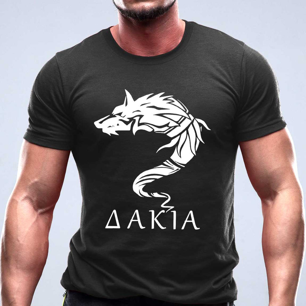  Dacian draco tricou cu motive Romania negru Dakia