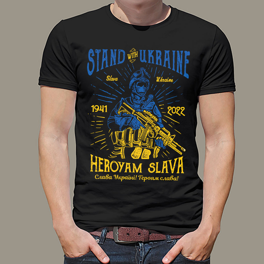 Slava Ukraine - tricou cu motive ucrainene