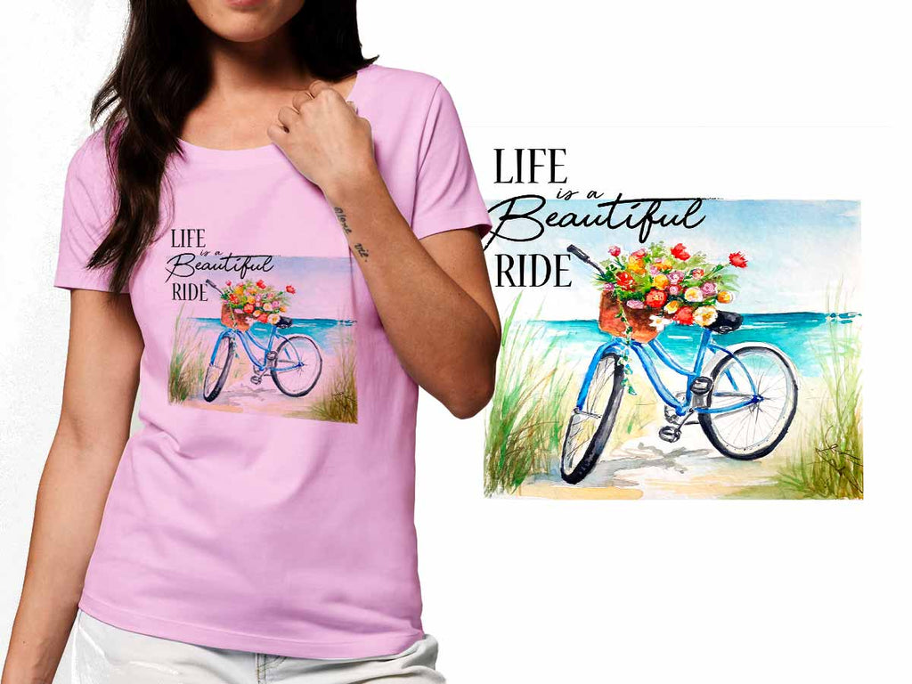 Viața este frumoasă cu bicicleta - tricou din bumbac