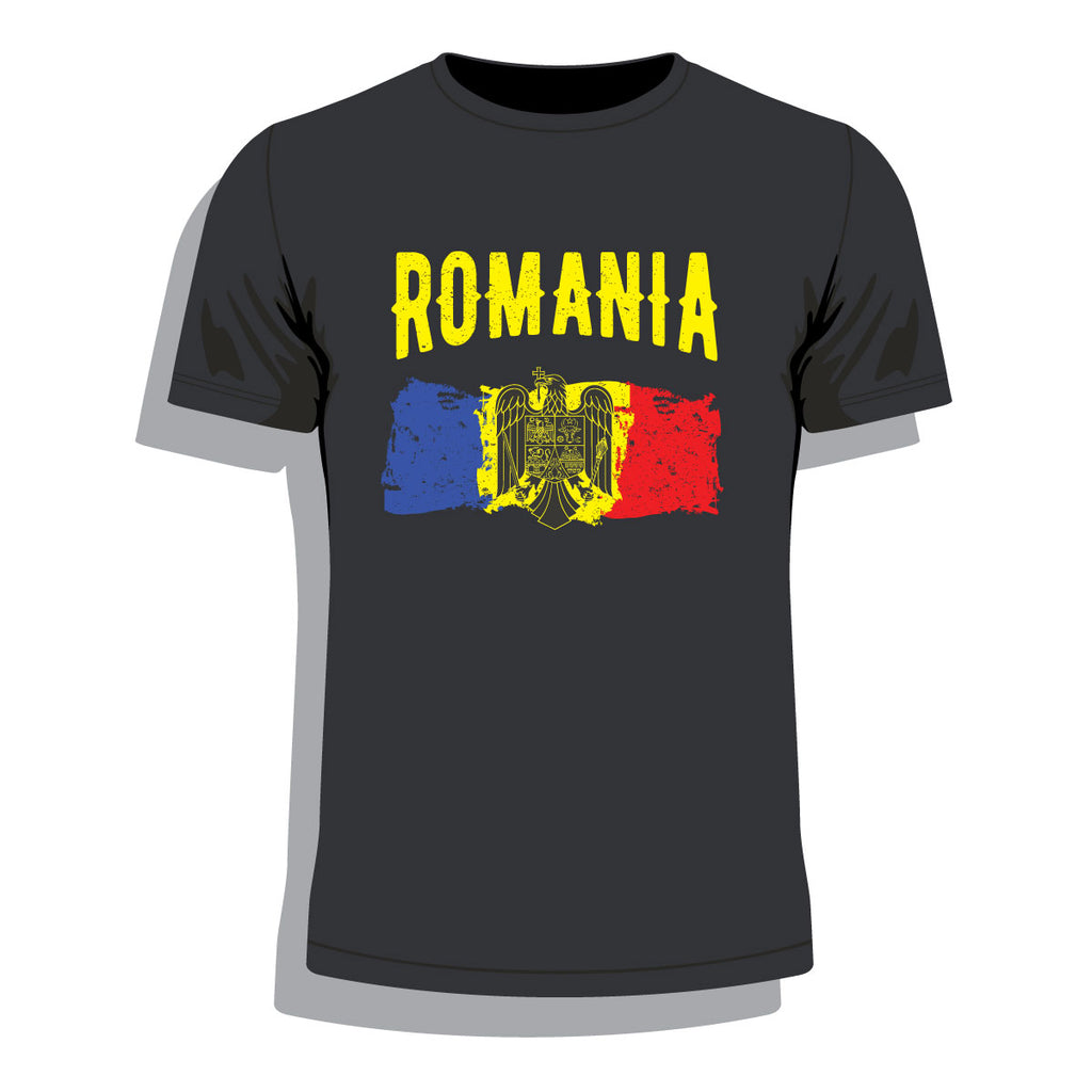 Stema României - tricou cu motive Romania negru tricurile