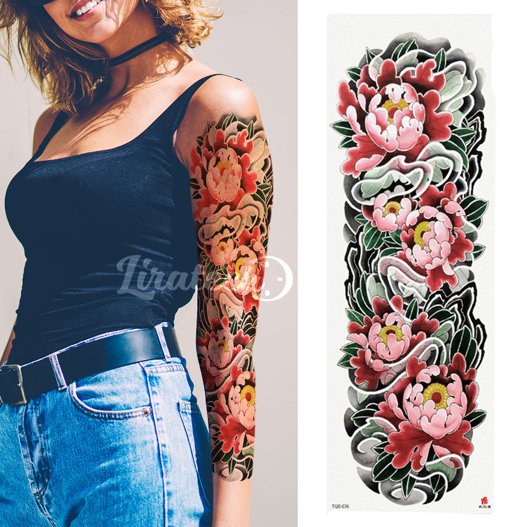 flori colori rosu tatuaje temporare temporary tattoo Liratech Romania